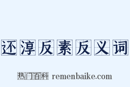 还淳反素反义词是什么意思的图片
